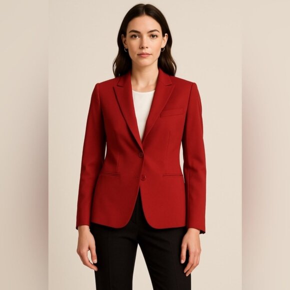 Judith & Charles Red Tailored Blazer Size 6 - Picture 1 of 11